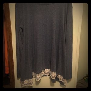 Blue Tunic with lace bottom